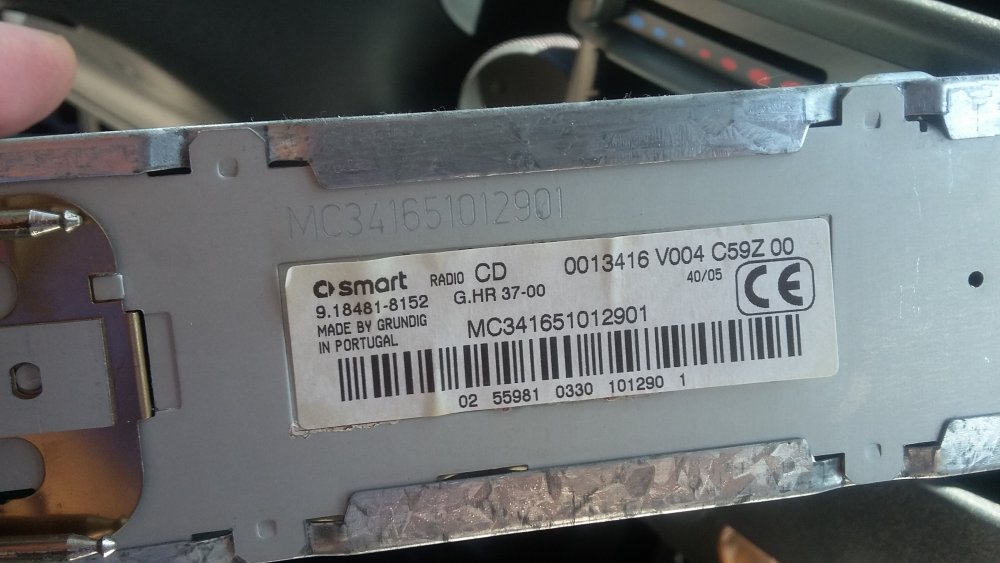 Radio code Mercedes smart fortwo Passion Grundig Oneoff Questions